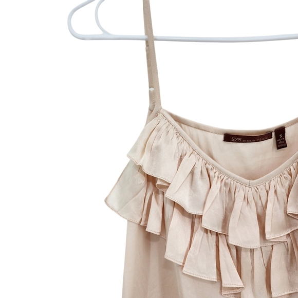 525 America Women's Silk Lycra Ruffle Cami Top - S - Picture 2 of 5